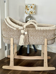Handmade Mooses Basket for Newborn Baby