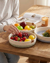 Woven cotton rope storage tray