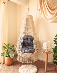 Azure Breeze Hanging Swing with Backrest