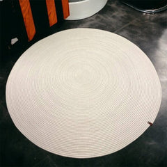 Cotton Rope Round Rug – Minimalist Area Rug for Living Room, Bedroom, or Office