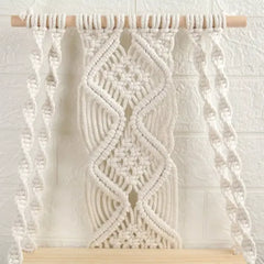 Handmade Macrame Wall Hanging Shelf Planter in Off White by Knots Interior