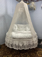 Hazelnut Macrame Bed Swing