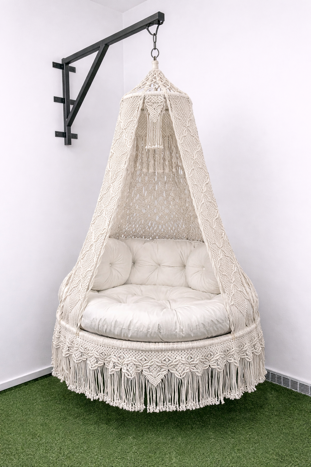 Hazelnut Macrame Dual Seater Swing