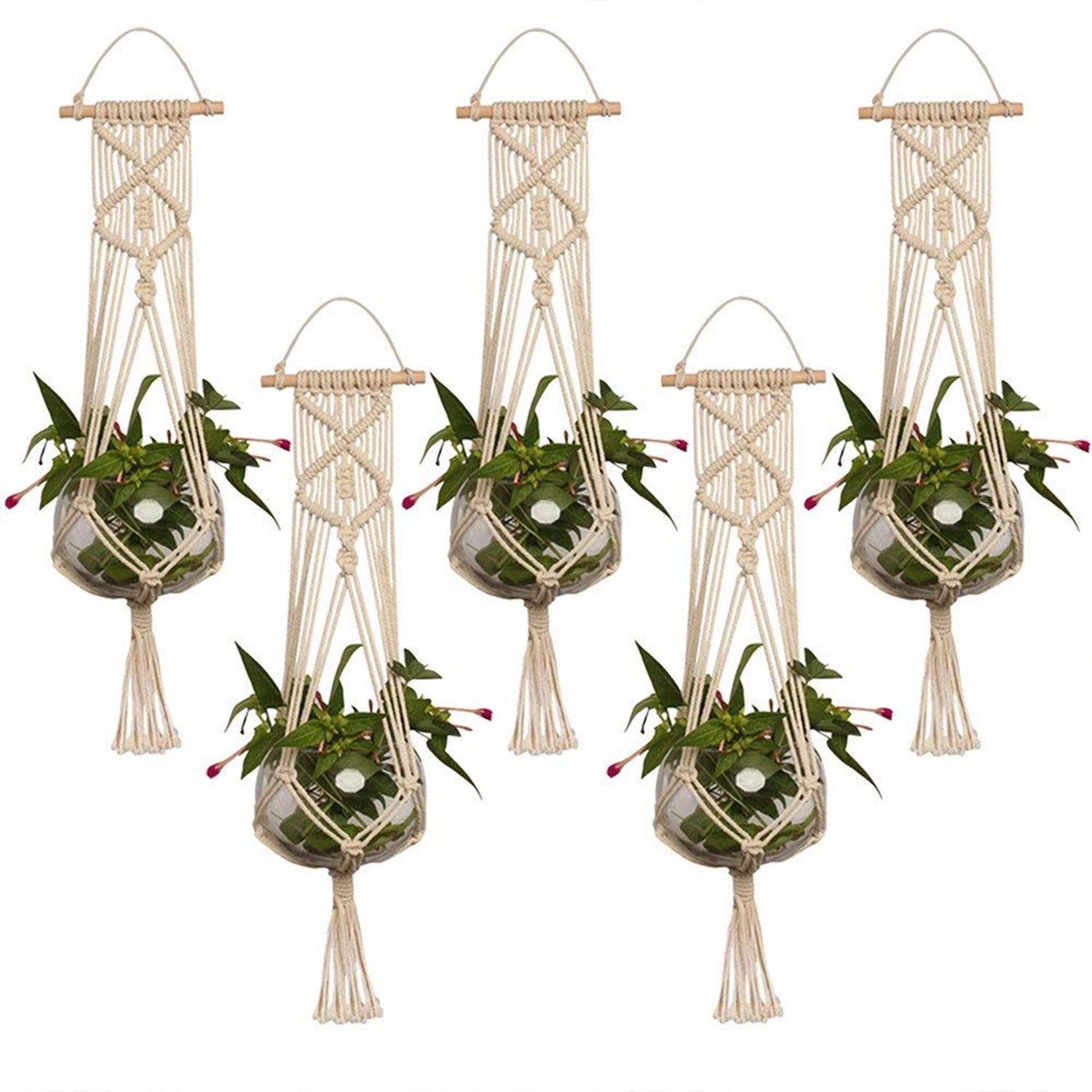 Wide-Cradle Macramé Plant Holder