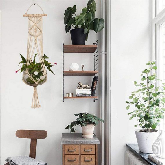 Wide-Cradle Macramé Plant Holder