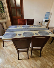 Handmade Table Mat Set White and Black